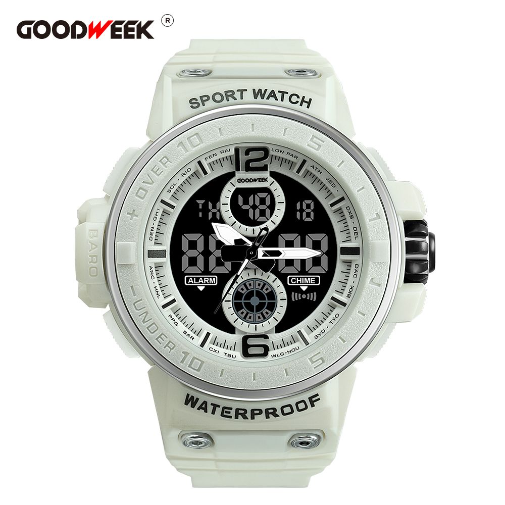 Goodweek Men's Sports Watch Waterproof Army Men's Watch Led Quartz Watch details Picture