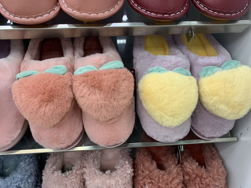 Couples Indoor Non-Slip Cotton Slippers Female Lovely Home Soft Bottom Warm Slippers Autumn And Winter Outside Wear Male Peach Hairball