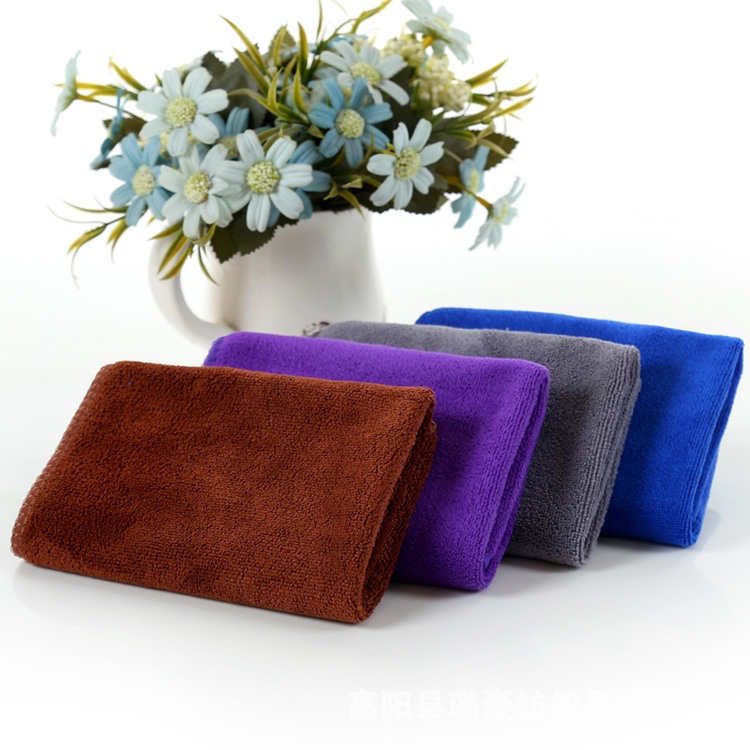 47g microfiber 40*40cm ground thickened plain hook square towel kitchen and bathroom cleaning towel soft absorbent towel thumbnail