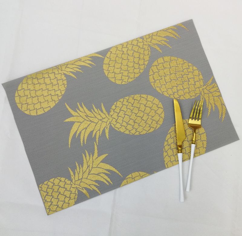 Creative Ins Teslin Printed Gold Placemat Non-Slip Mat Pvc Printed Gold Insulated Bowl Mat Table Mat Cup Mat Factory Direct Sales Item Picture
