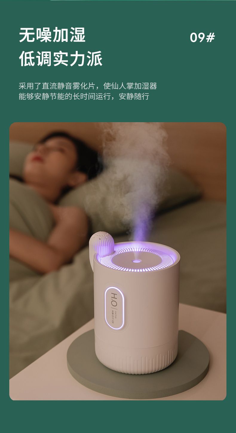 Scented cactus humidifier, portable battery, USB mini humidifier, customized for home, bedroom and office detail image 13