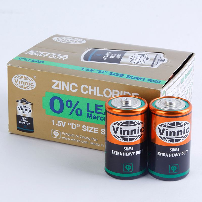 VINNIC银战士铁壳碳性1号电池