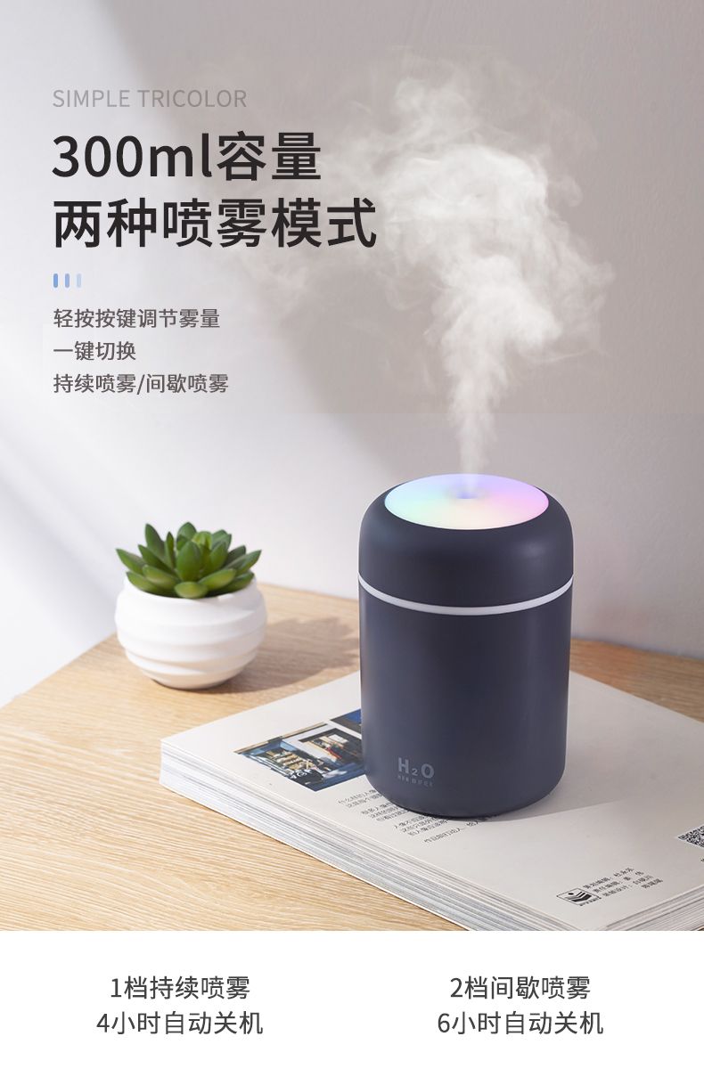 Creative colorful cup humidifier, seven-color rotating ambient light, household car water replenishment device, humidifier detail image 3