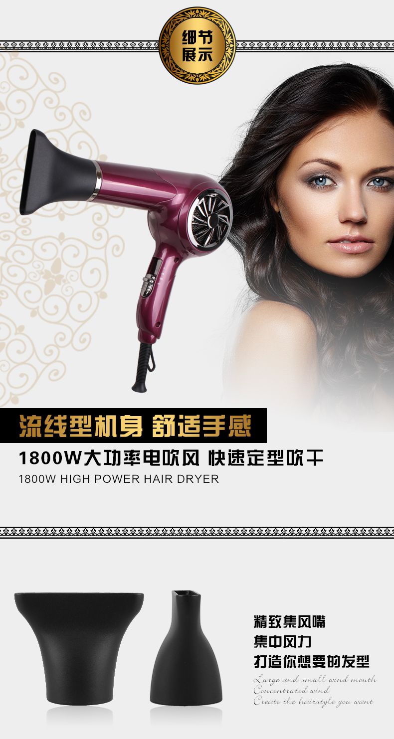ENZO ENzo Professional Special offer hair salon styling hair dryer, electric hair dryer, ultra-lightweight and high-power hair dryer detail image 2