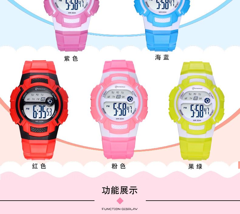 儿童环保手表批发 LED女童男童手表户外运动电子表详情图6