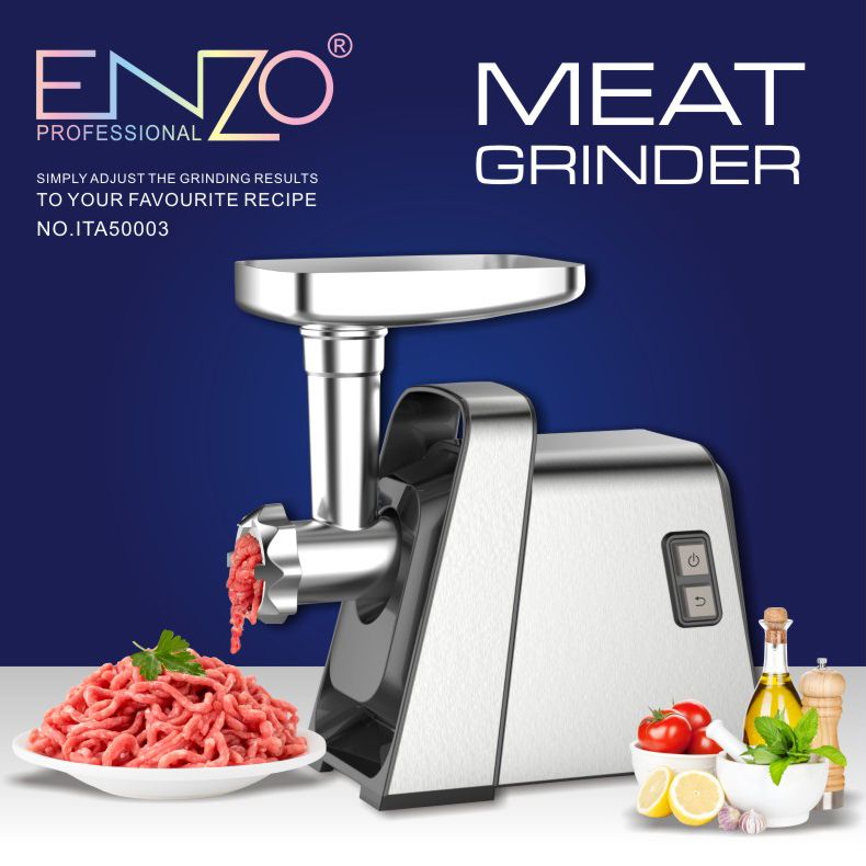 ENZO恩佐家用商用电动绞肉机不锈钢多功能全自动饺馅搅碎肉灌肠机