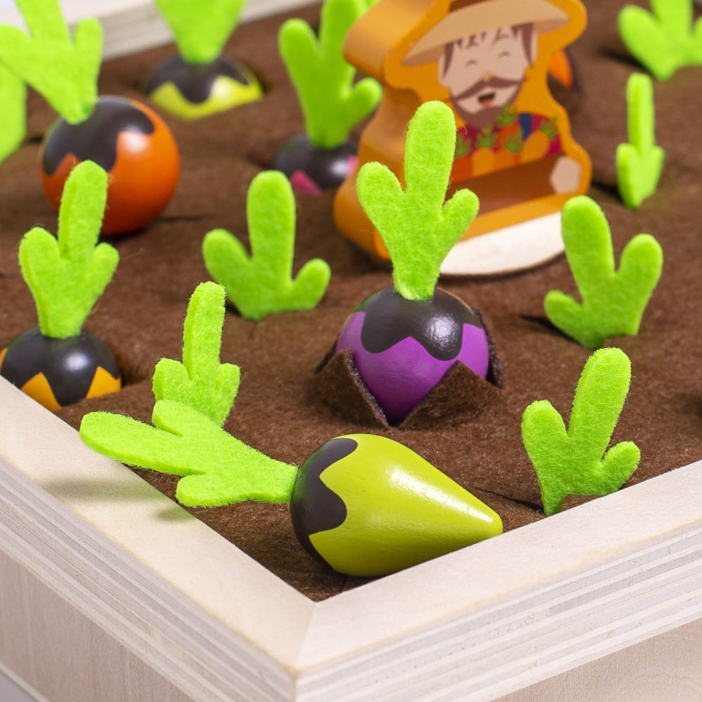 New fun board game pull radish Lianliankan game children's educational wooden toys children grasp sensory building blocks fun vegetable memory game Specification drawing
