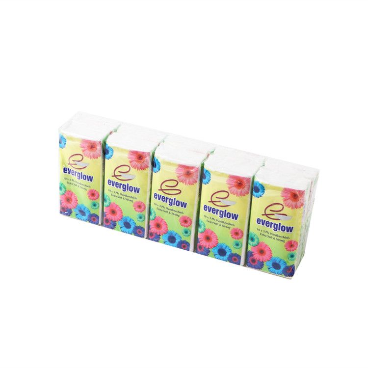 everglow纸巾热销3层手帕纸抽纸卷纸厂家定做广告手帕纸巾 卫生纸产品图