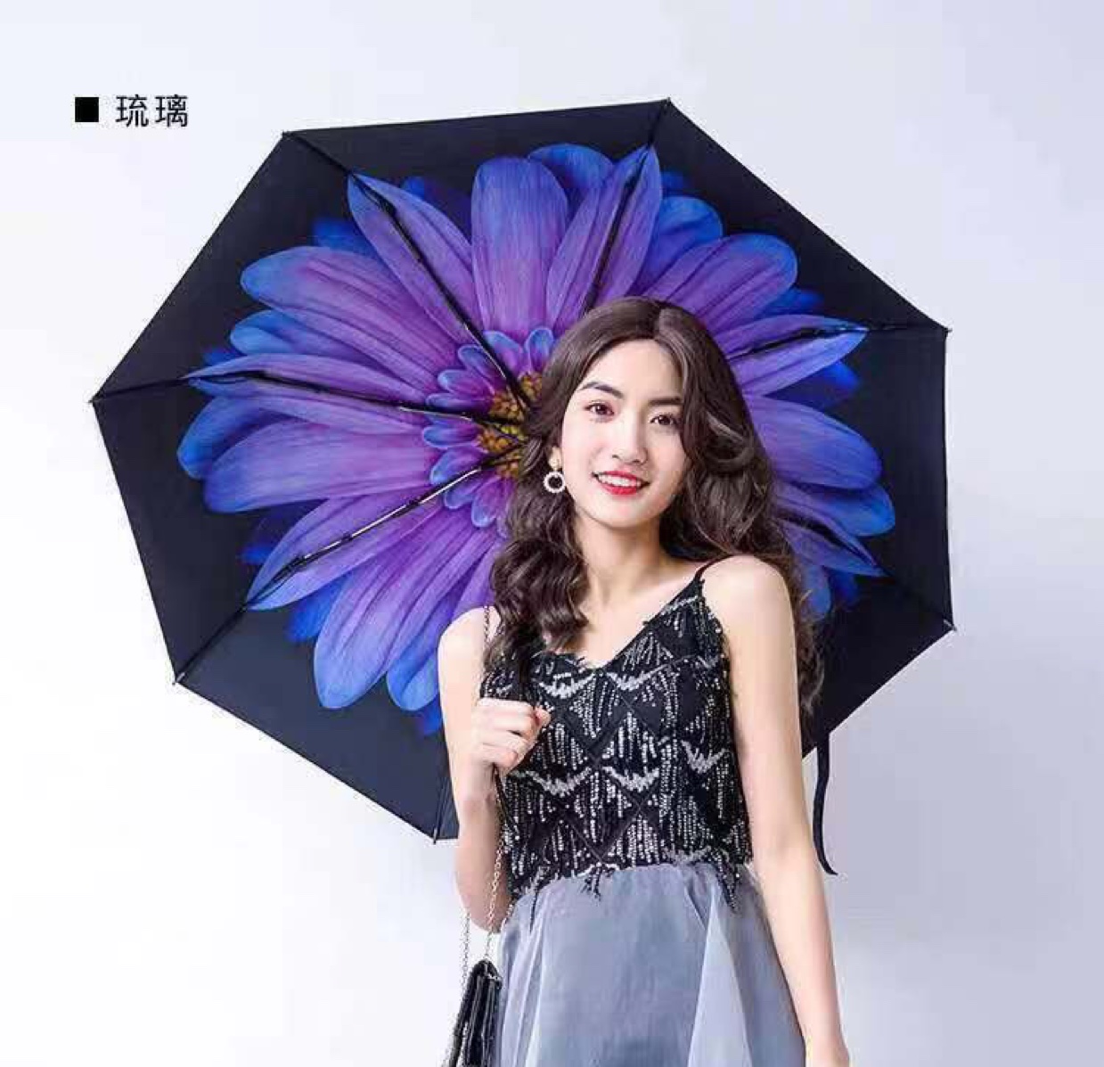 双层加厚防晒折叠伞 女士伞 礼品伞图