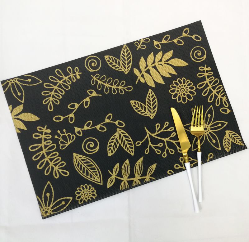 Creative Ins Teslin Printed Gold Placemat Non-Slip Mat Pvc Printed Gold Insulated Bowl Mat Table Mat Cup Mat Factory Direct Sales Specification drawing