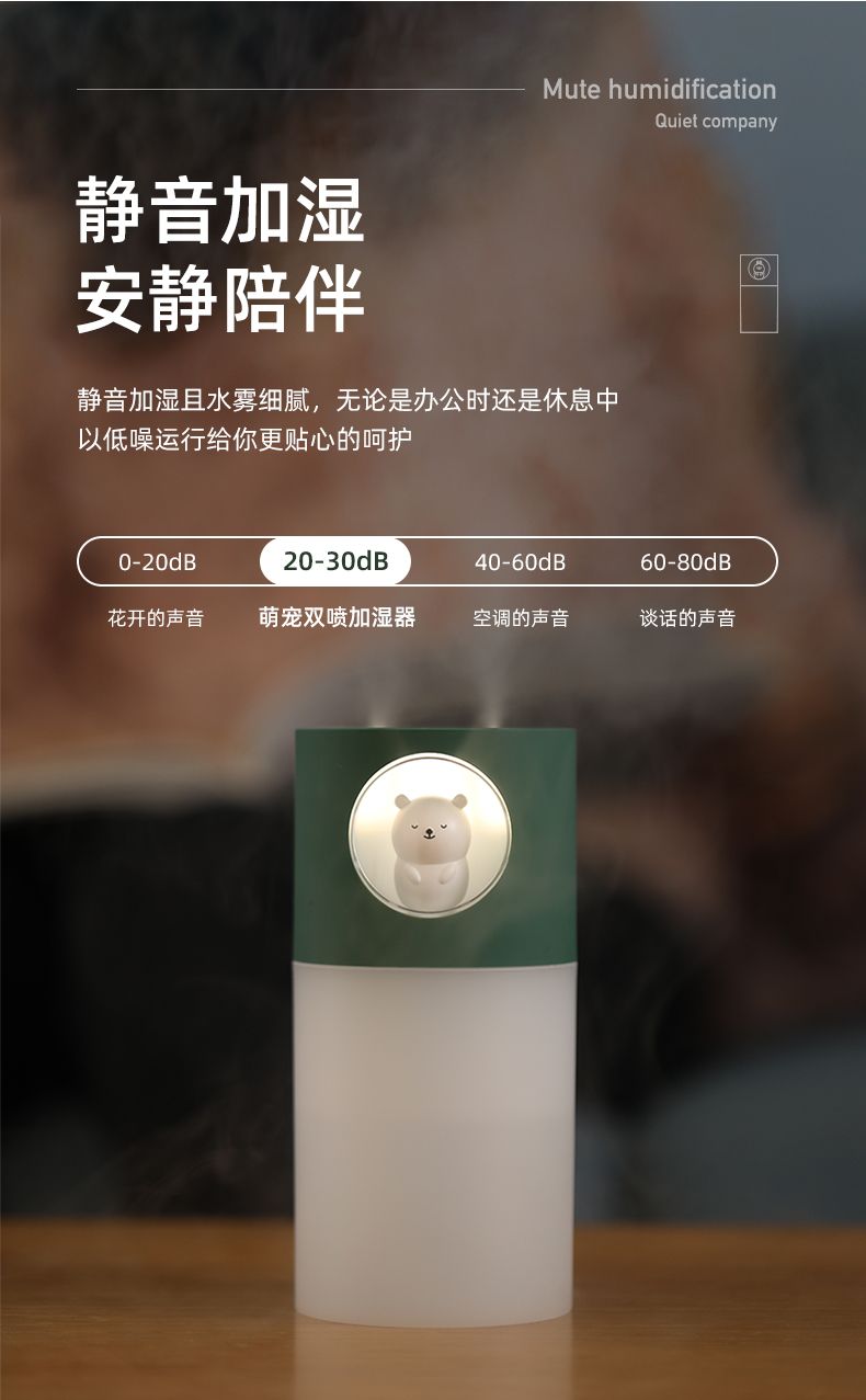 Creative and cute pet dual-spray humidifier, dual-nozzle fog volume cartoon car household water replenishment device humidifier detail image 11