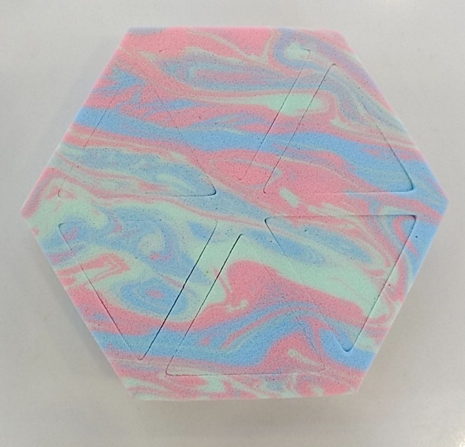 混色彩色粉扑六边形框   三角形6pcs详情图2