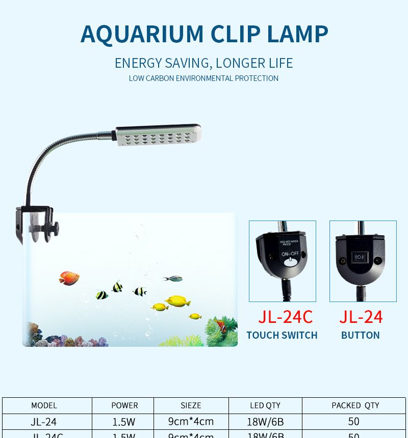 鱼缸灯小型鱼缸龟缸夹灯水草灯led全光谱照明灯led灯水族箱草缸灯详情图1