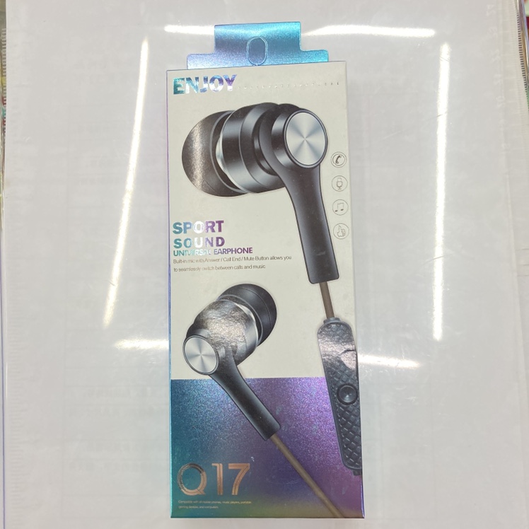 Black in-ear headphones Q17