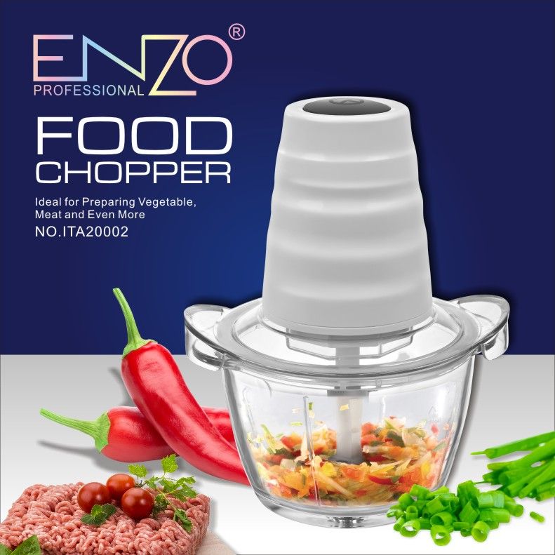 ENZO kitchen Multi-functional dumpling filling meat grinder, electric glass meat grinder, garlic puree cutter, and vegetable processor
