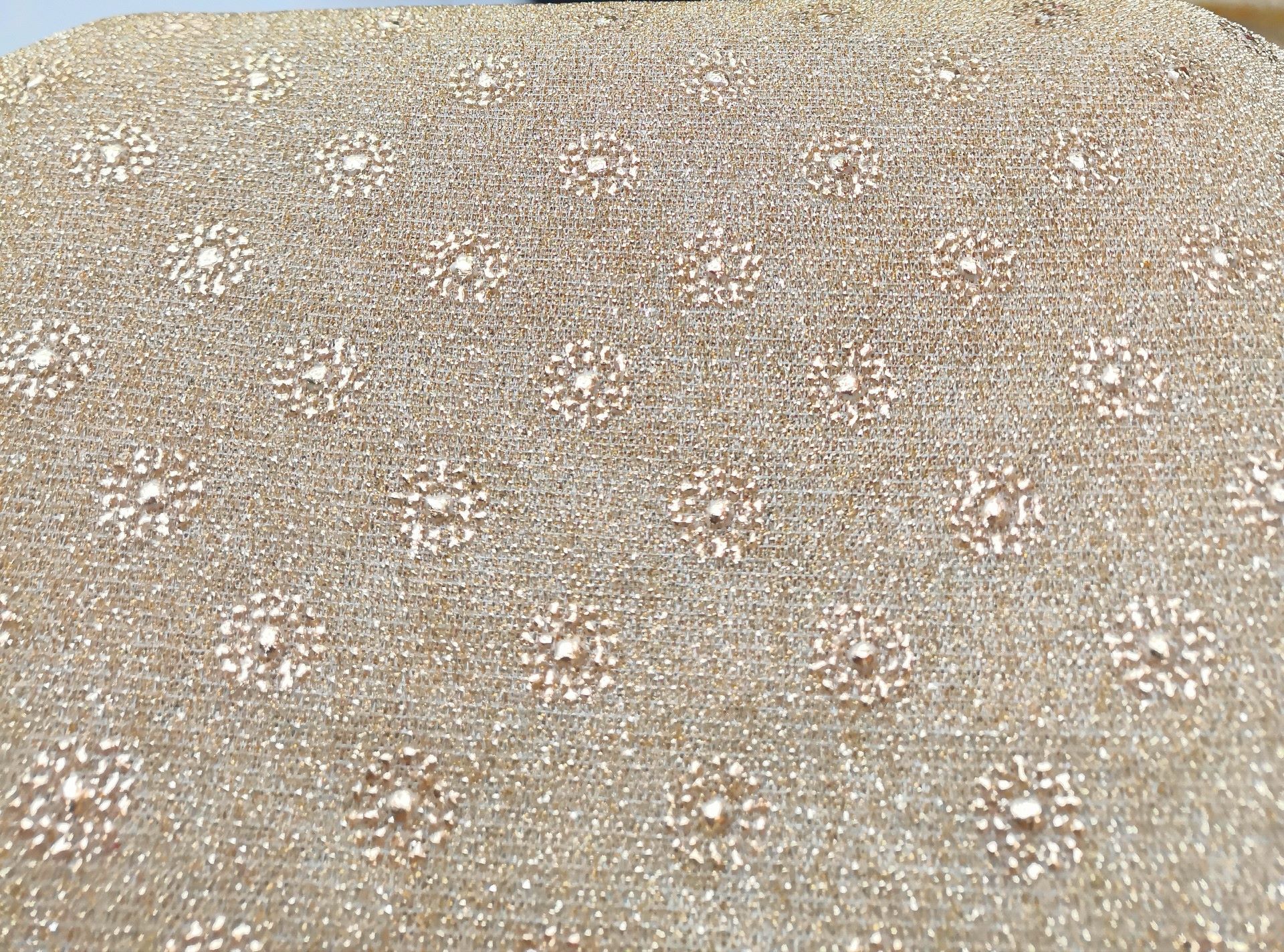 Small sunflower drop-molded thread fabric, gold and silver thread knitted fabric, stage handicraft, hair band, Muslim headscarf detail image 2