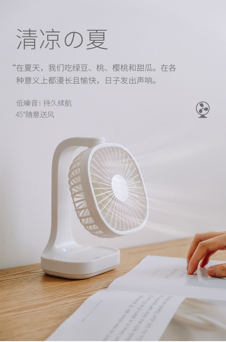 新品H28桌面风扇USB充电家用办公小风扇迷你桌上便携电风扇详情图1