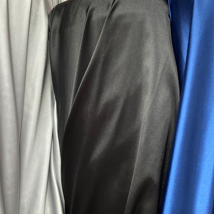 黑色弹力色丁服装布料装饰品工艺品头饰面料
