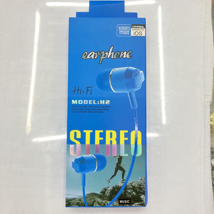 Blue in-ear headphones