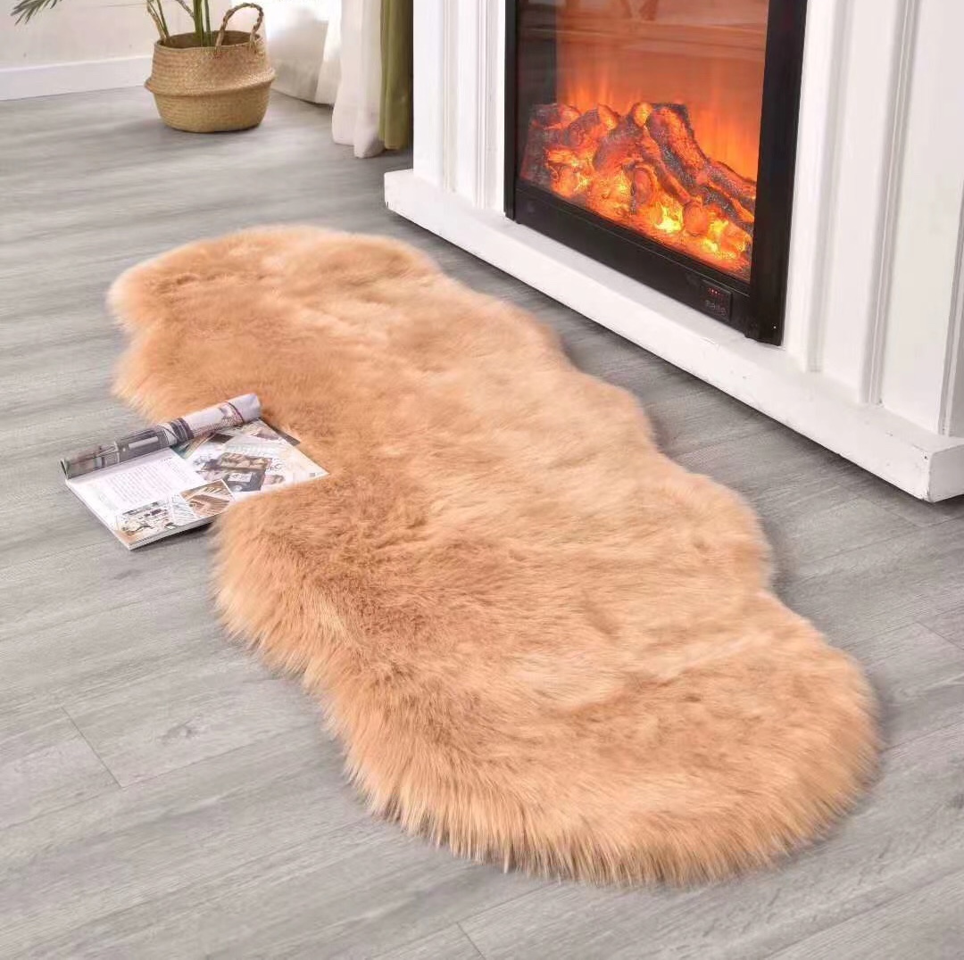 Hot style imitation wool carpet four seasons soft comfortable sheepskin shape carpet blanket thumbnail