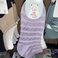 袜子女夏季薄款船袜韩版学院风日系可爱百搭纯色纯棉浅口吸汗短袜紫色图
