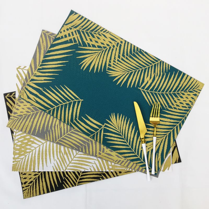 Creative Ins Teslin Printed Gold Placemat Non-Slip Mat Pvc Printed Gold Insulated Bowl Mat Table Mat Cup Mat Factory Direct Sales undefined