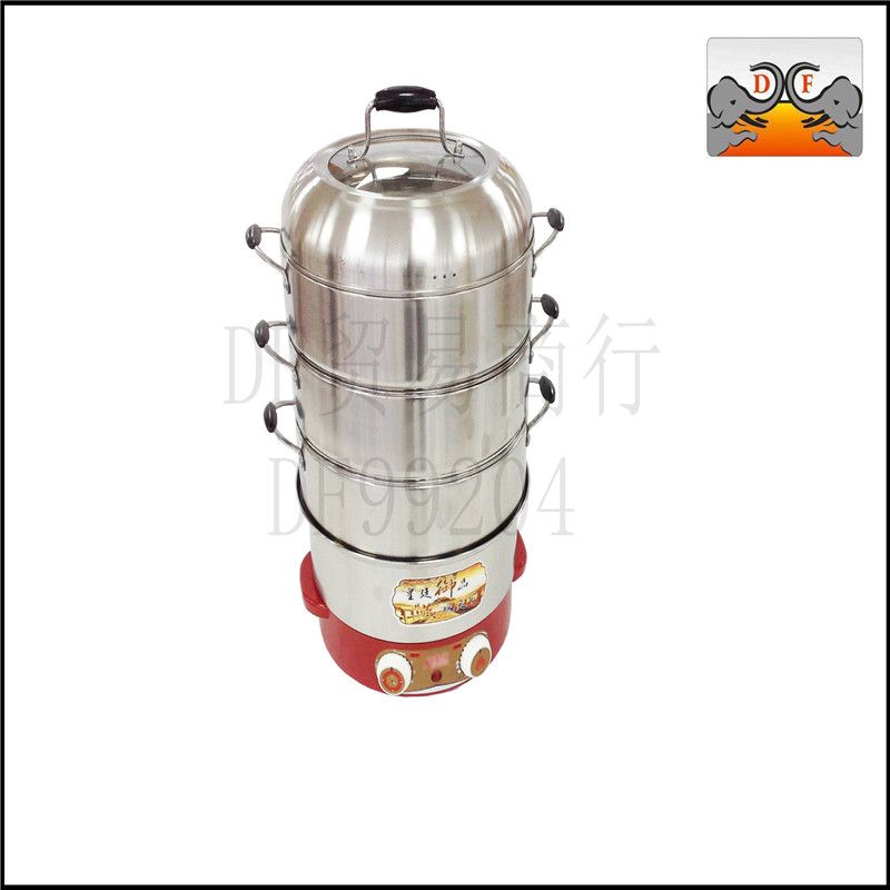 DF99204御品养生锅不锈钢无孔原味蒸饭蒸鱼热菜不串味多功能定时全自动防干烧电蒸锅DF TRADING HOUSE