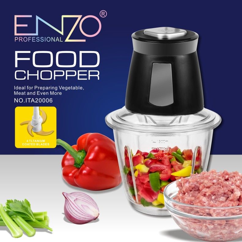 ENZO meat grinder, vegetable cutter, food processor, electric meat grinder, vegetable cutter, and complementary food machine, with two sets of blades