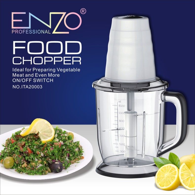 ENZO恩佐家用厨房电动切菜打蒜泥搅拌碎肉机辅助切碎多功能料理机