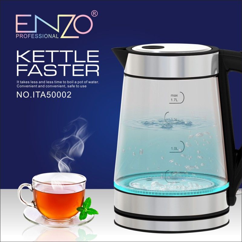 ENZO恩佐高硼硅玻璃电热水壶礼品自动断电1.7L小家电养生开水茶壶详情图1