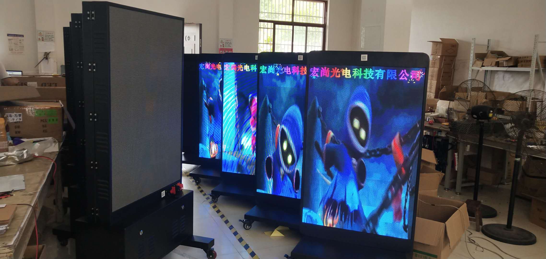 led显示屏p3苹果机双面显示屏防水视频播放p4p5p6p2.5