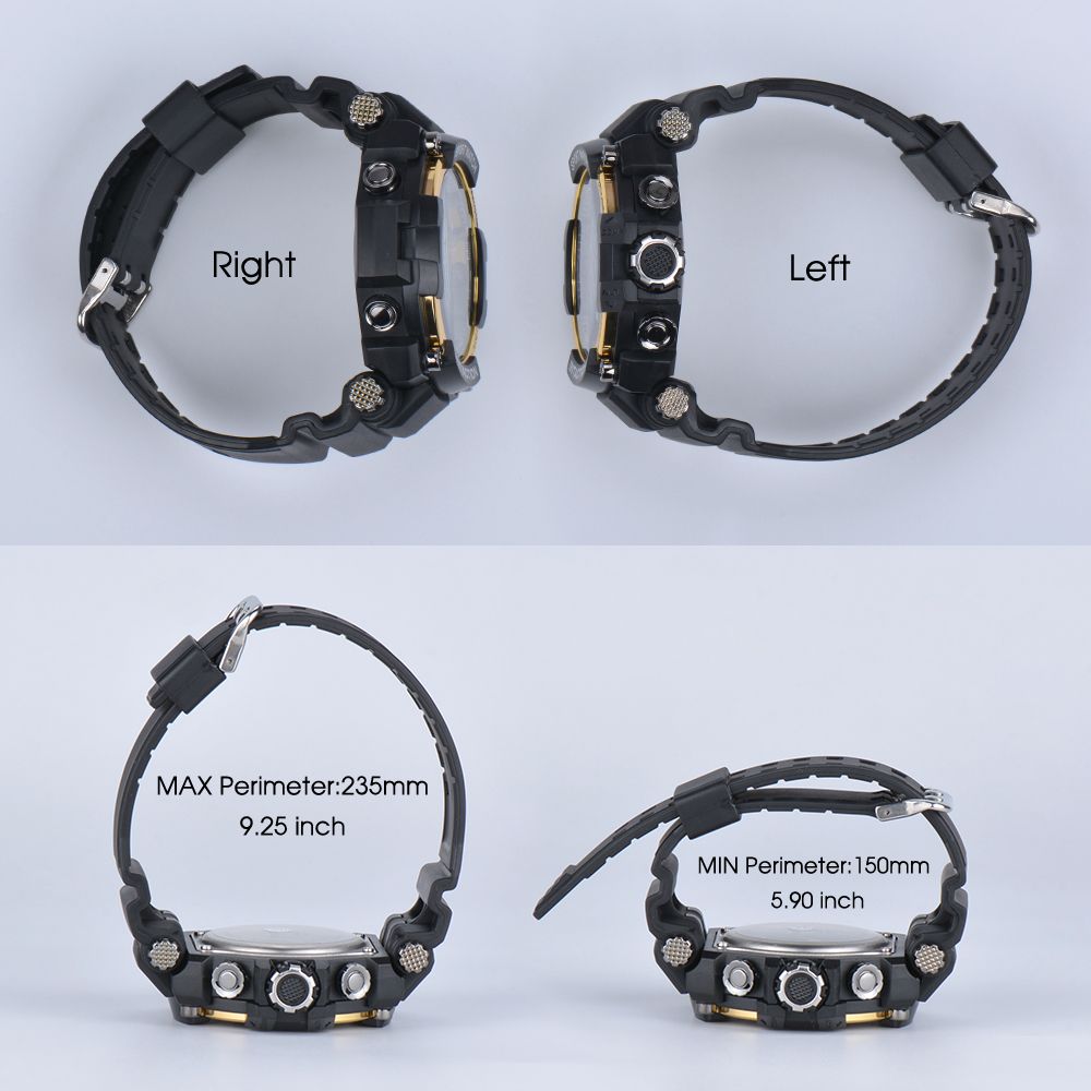 Goodweek Luxury Men's Sport Waterproof Digital Quartz Watch Men's Multi-Function Dual-Display Watch undefined