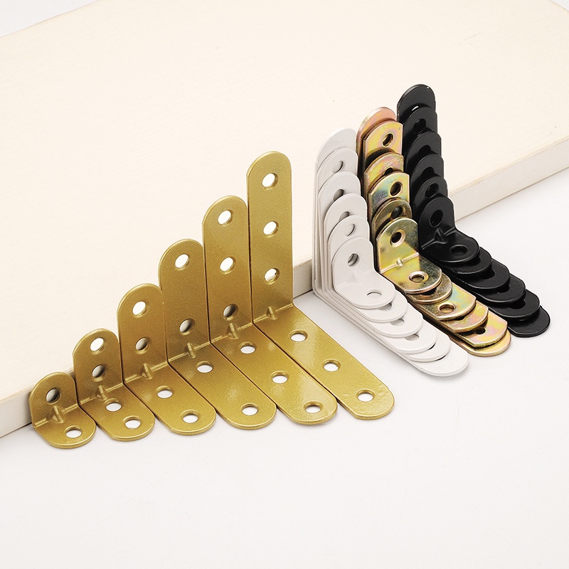 Wholesale of thickened white, black and gold corner code layer plate, layer plate support plate connection parts, L-shaped right-angle brackets, 90-degree hardware accessories