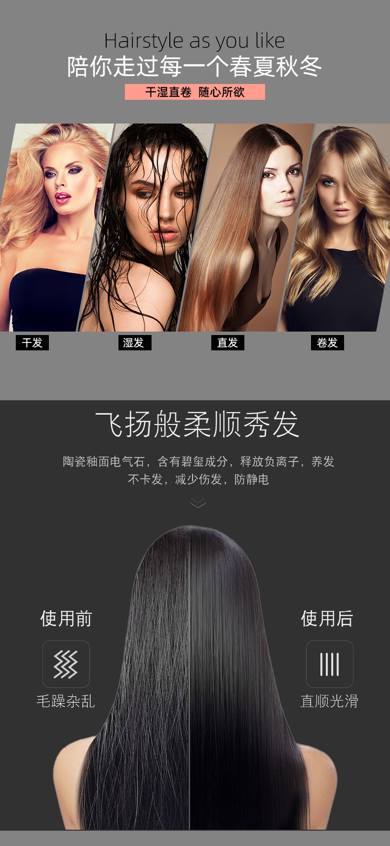 ENZO恩佐螺旋扭形旋转斜面卷发棒波浪蜗牛美发电热温控夹板直发器详情图2