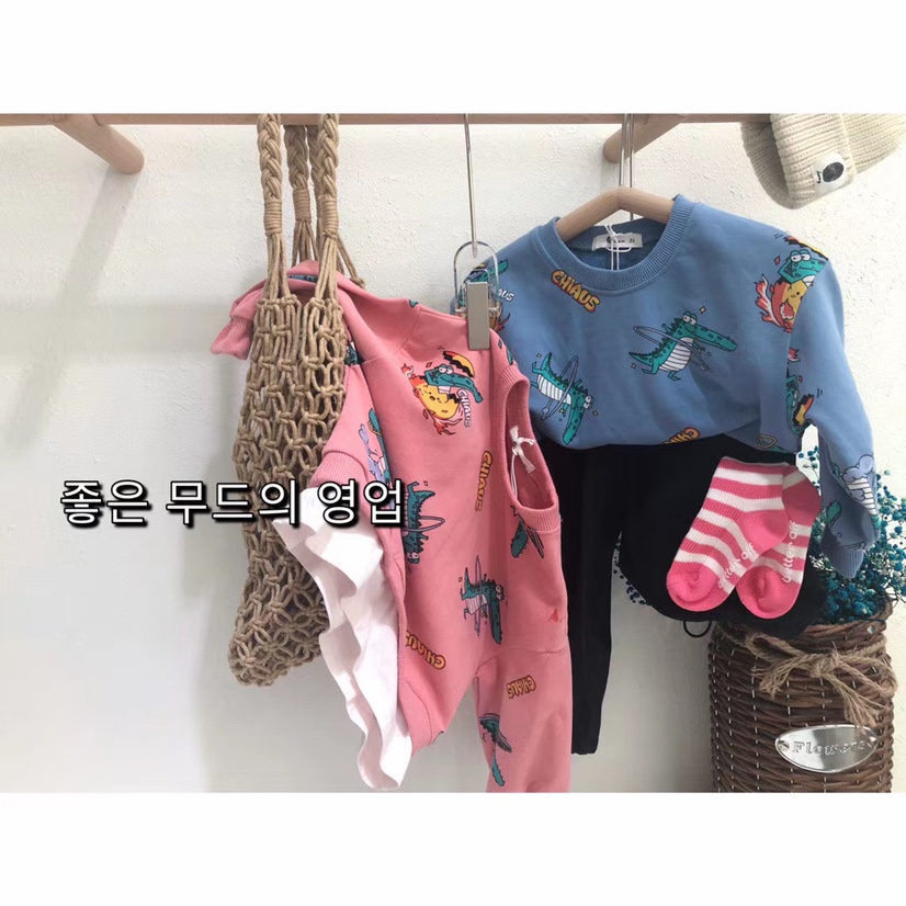 “小瑜哥”秋季小童韩版时尚鳄鱼印花卫衣