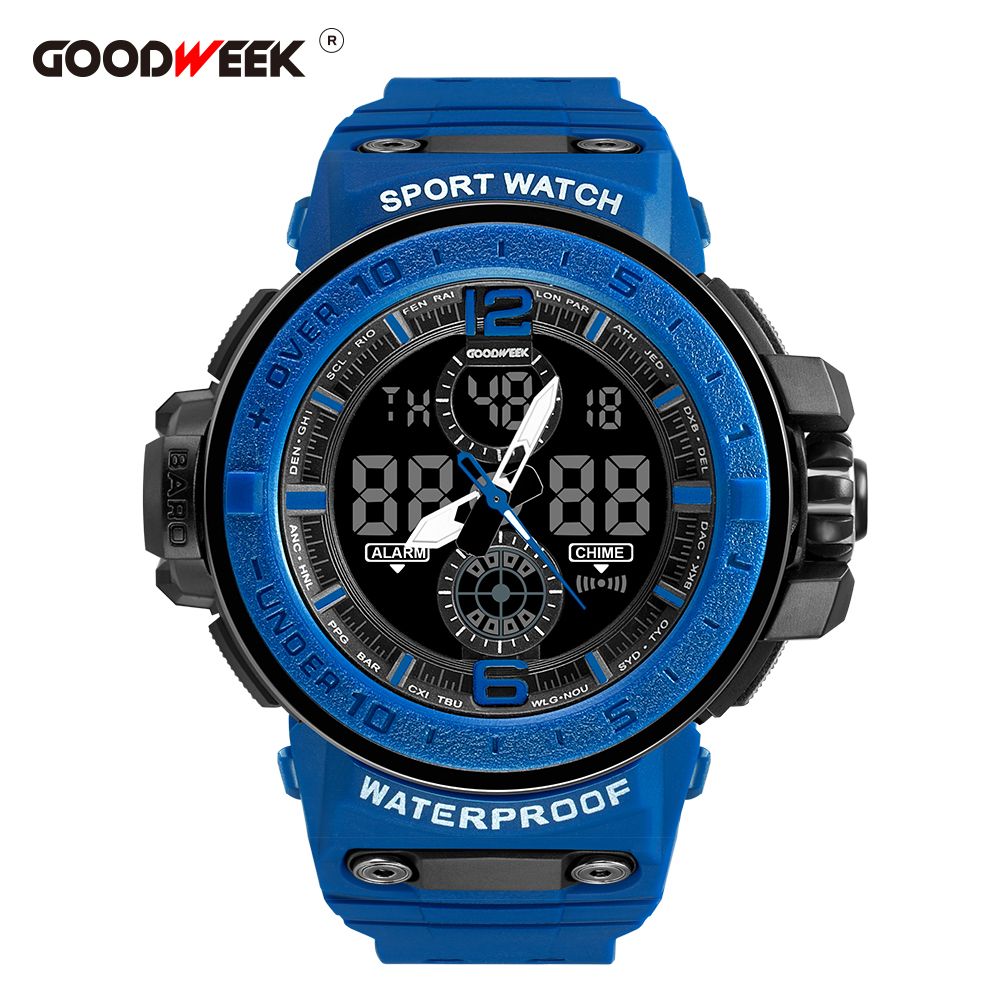 Goodweek Men's Sports Watch Waterproof Army Men's Watch Led Quartz Watch undefined