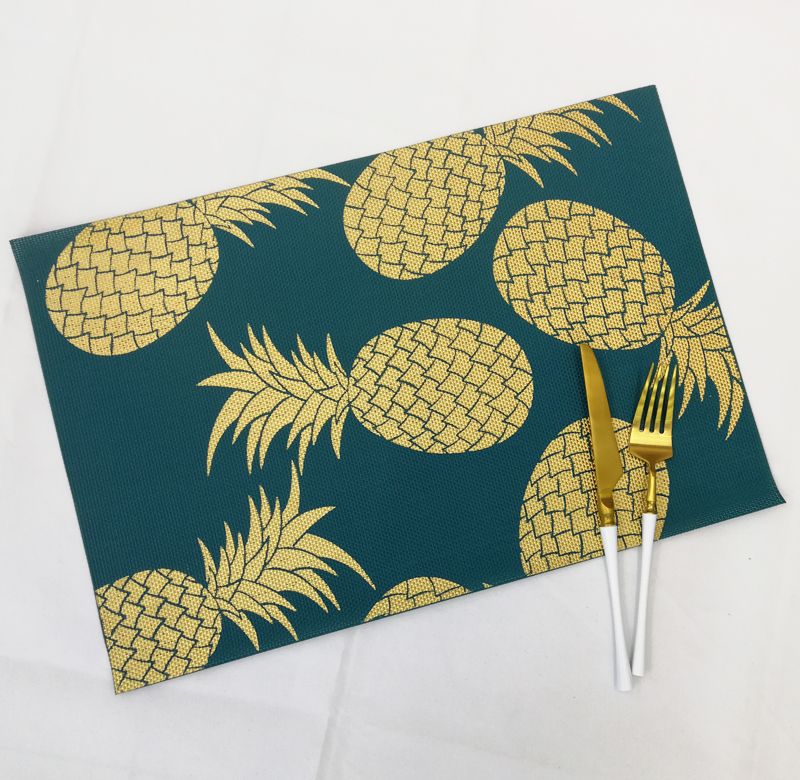 Creative Ins Teslin Printed Gold Placemat Non-Slip Mat Pvc Printed Gold Insulated Bowl Mat Table Mat Cup Mat Factory Direct Sales undefined