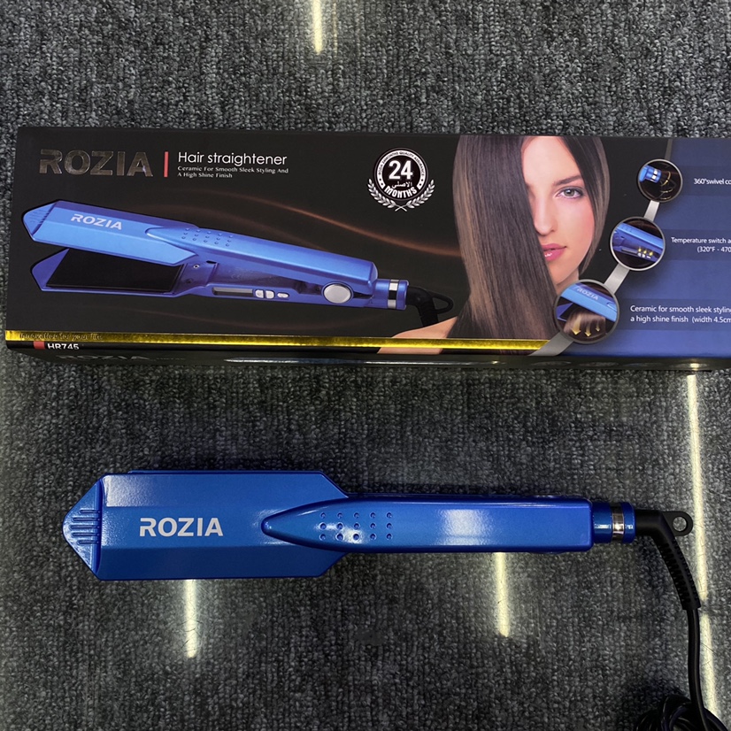 The adjustable temperature range of the Rozia lady's straight plate clamp shows HR745