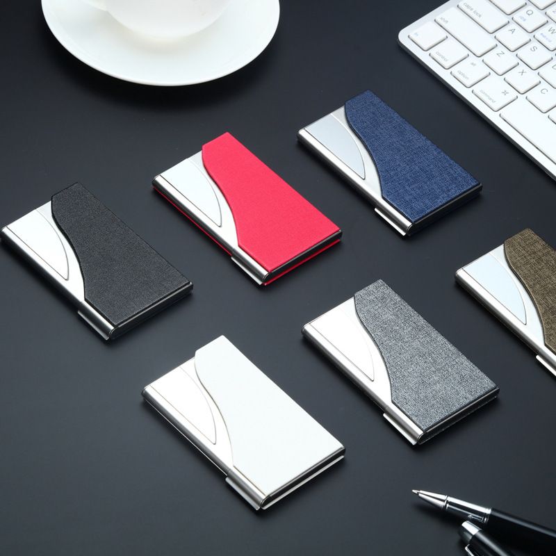 Semi-Arc Card Holder Car Gift Moon Shell Bone Business Card Holder Laser Logo- Specification drawing