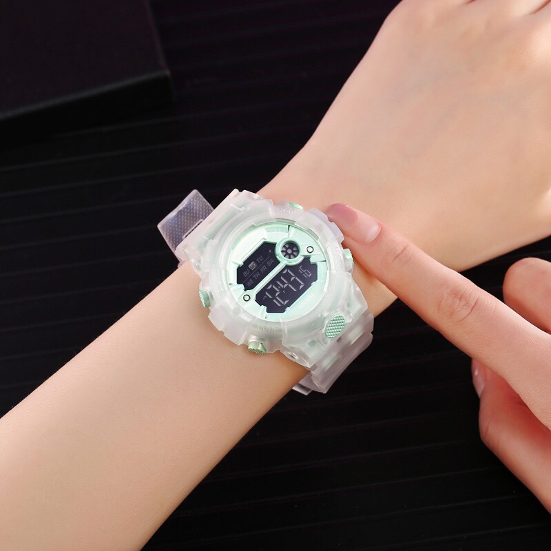 ins Matcha Green transparent multi-functional waterproof electronic watch Unicorn Watch Harajuku style children's electronic watch undefined