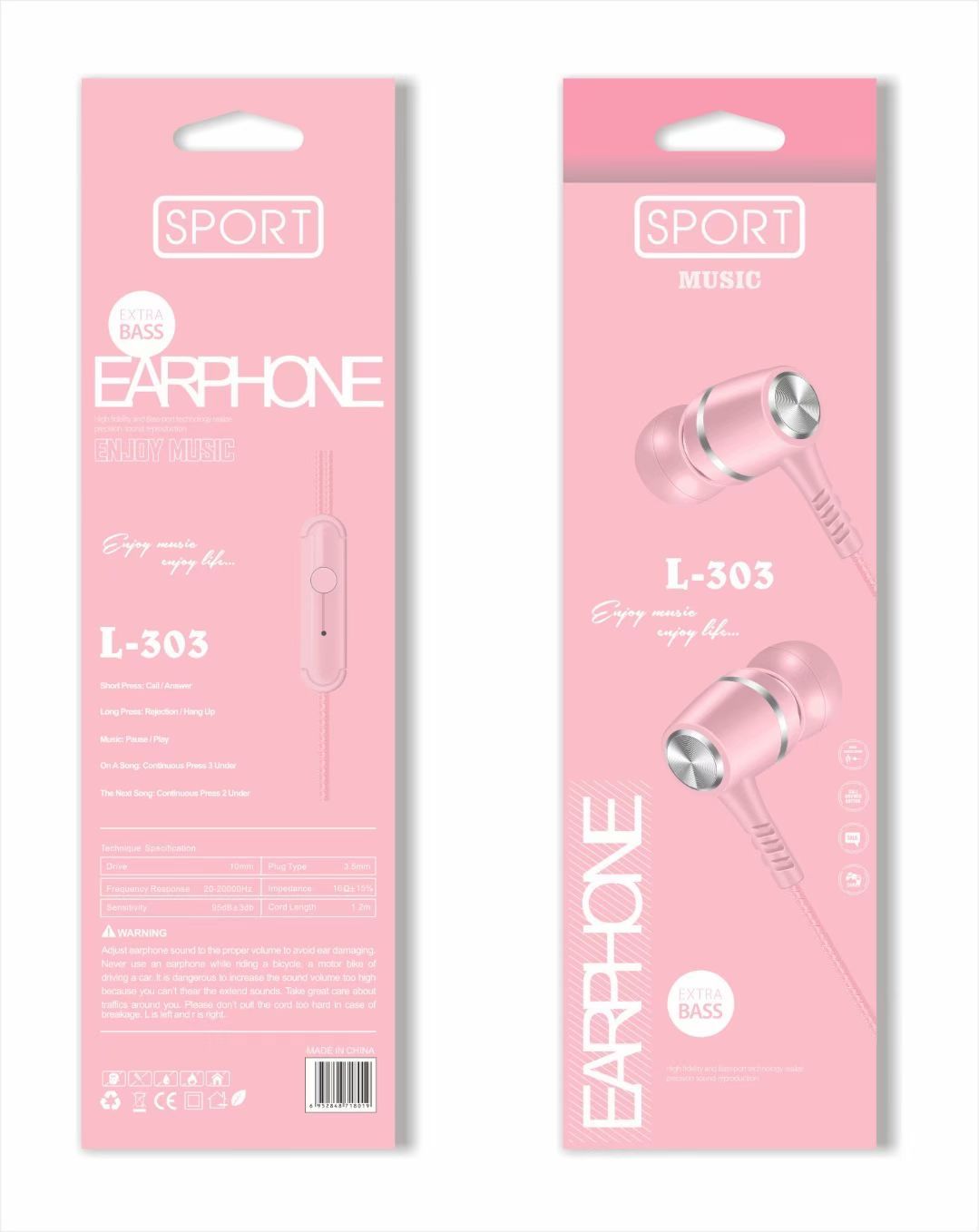Suitable for Apple and Android, domestic boxed Macaron universal mobile phone headphones with microphone, in-ear gift headphones detail image 3