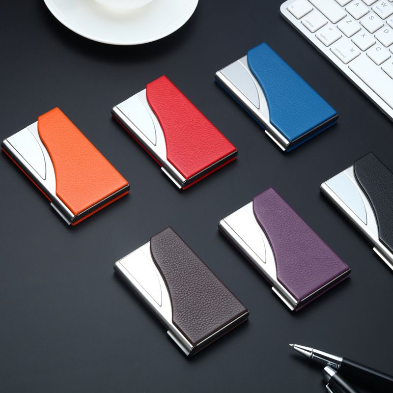 Semi-Arc Card Holder Car Gift Moon Shell Bone Business Card Holder Laser Logo- details Picture