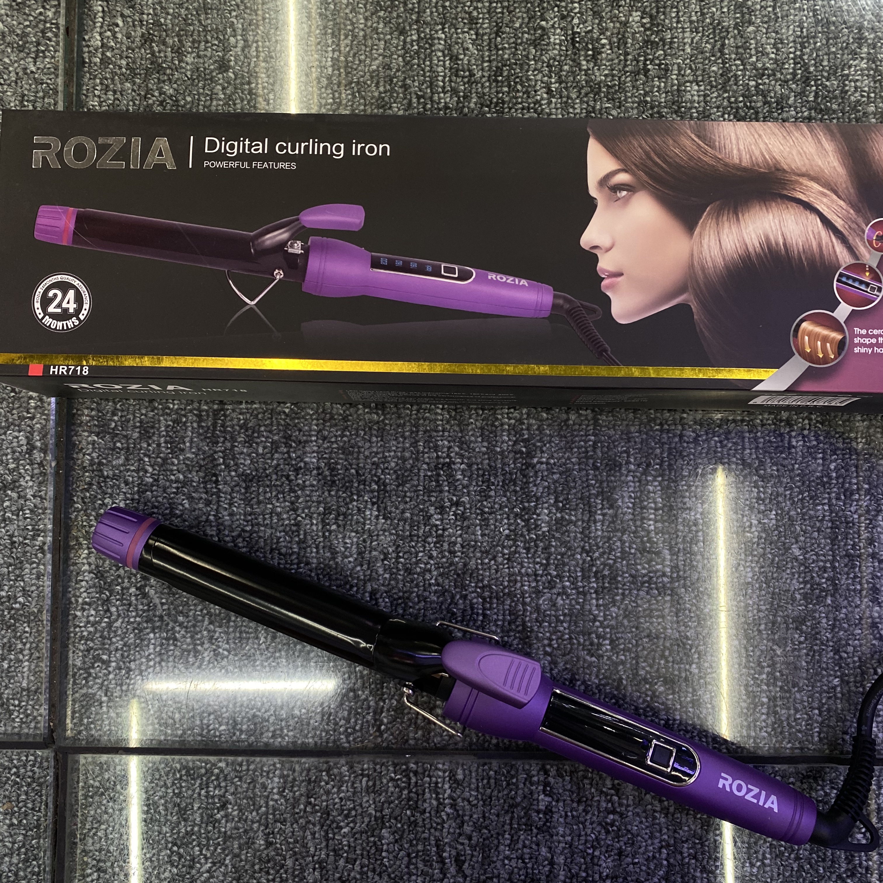 ROZIA hair care products adjustable temperature curling iron HR718 details Picture