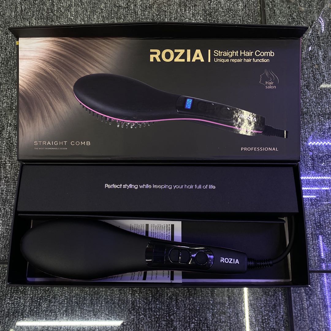 ROZIA hair care products straightening comb with LED display adjustable temperature HR765 detail image 1