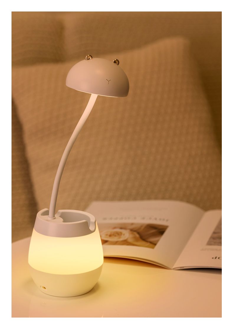 LED eye-protecting desk lamp, USB rechargeable desk, children's study mushroom lamp, creative pen holder desk lamp, mobile phone stand detail image 14