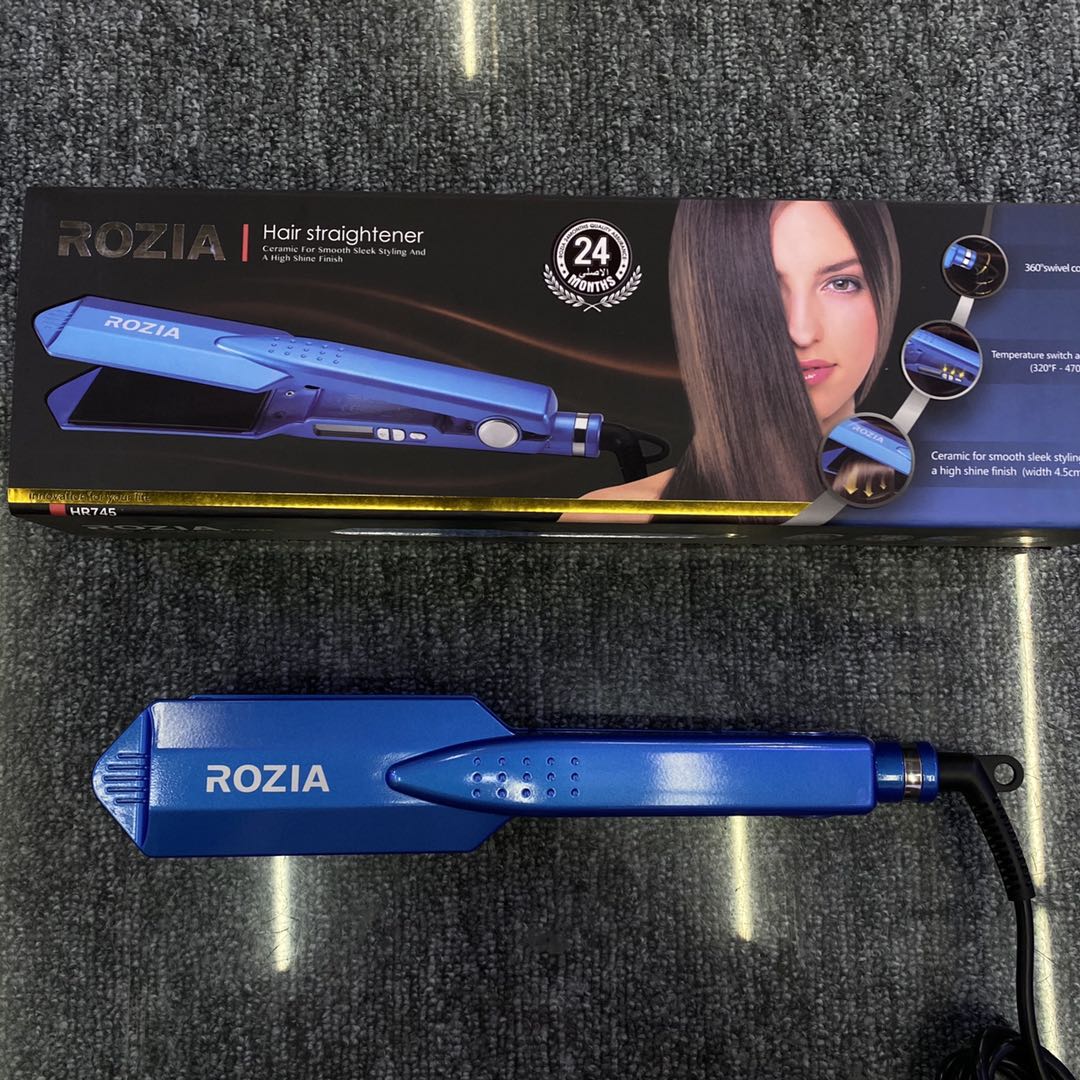 The adjustable temperature range of the Rozia lady's straight plate clamp shows HR745 detail image 1