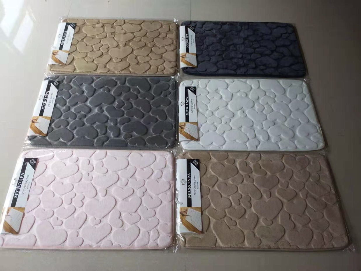 Flannel embossed floor mat door mat toilet bowl three-piece set thumbnail