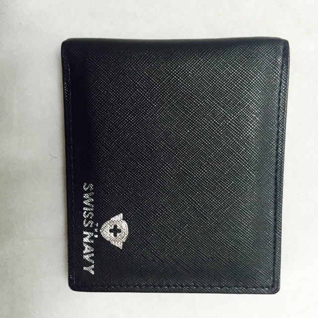 十字纹烫银男士钱包