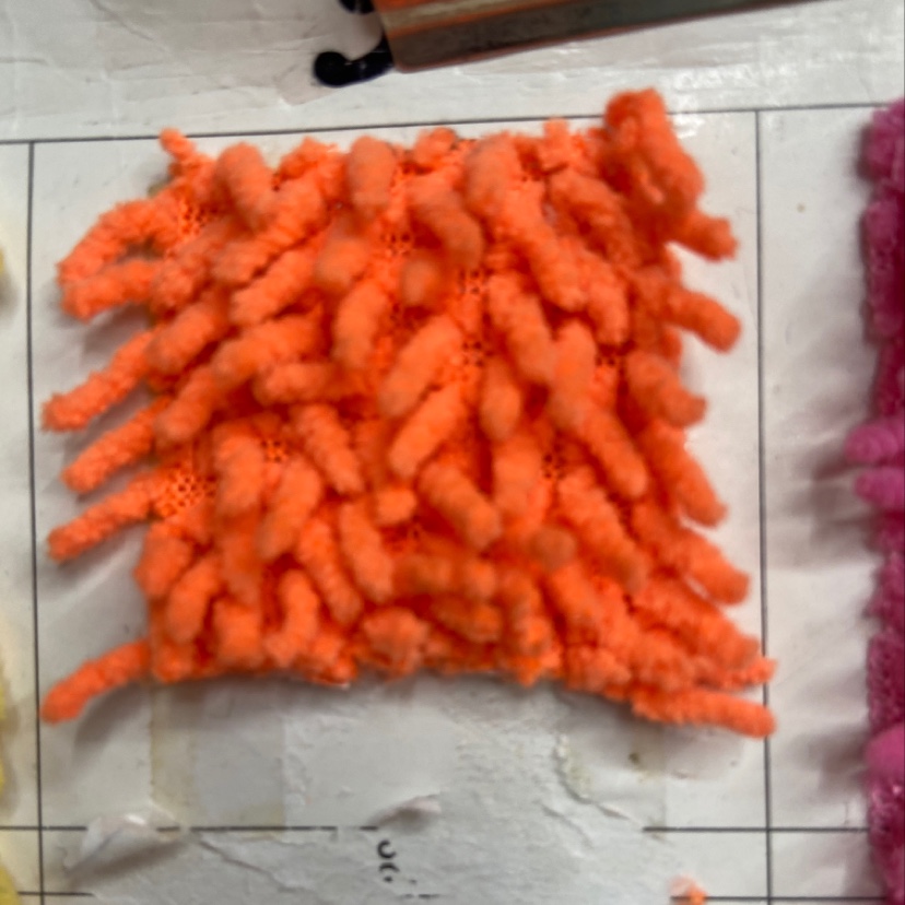 Bright orange fine mop fabric, doll pillow fabric, clothing decoration, handicrafts, headwear fabric