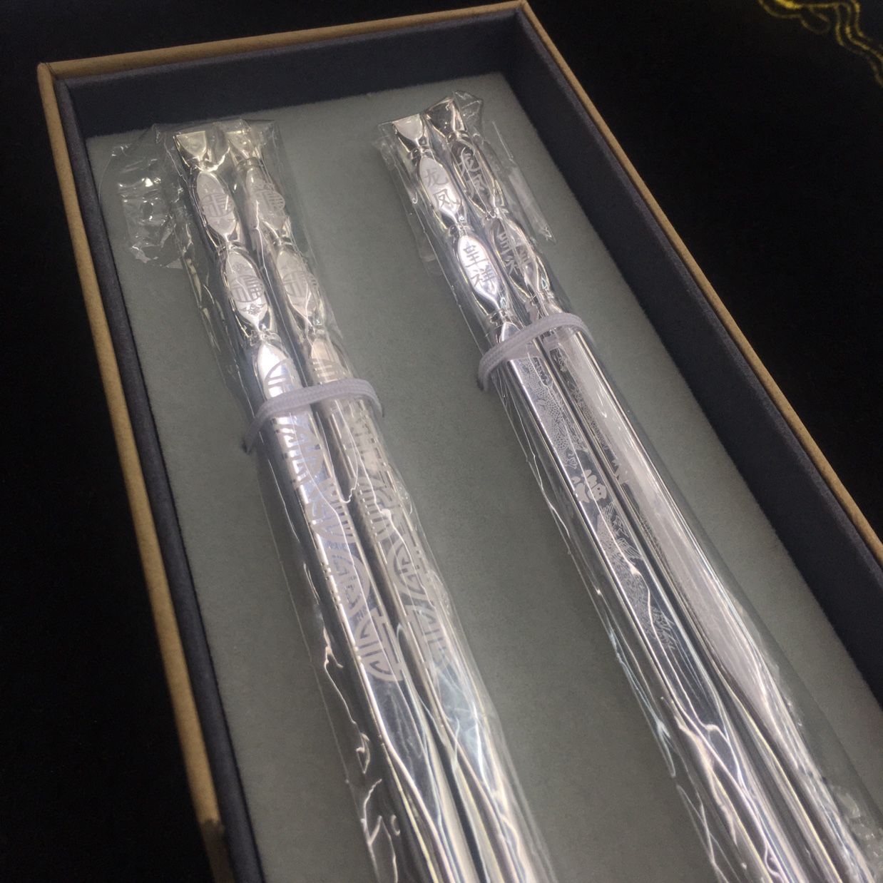 纯银筷子多款家用足银半实心银餐具送长辈礼品详情图1